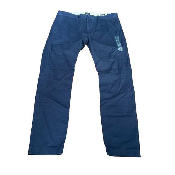 J.Crew Flex AN792 Men's Navy Blue Flat Front Skinny Fit Chino Pants Size 36X32 - Picture 1 of 7